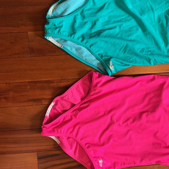 Kids two, one piece full coverage swimsuit - kids size 16 - Picture 2 of 5